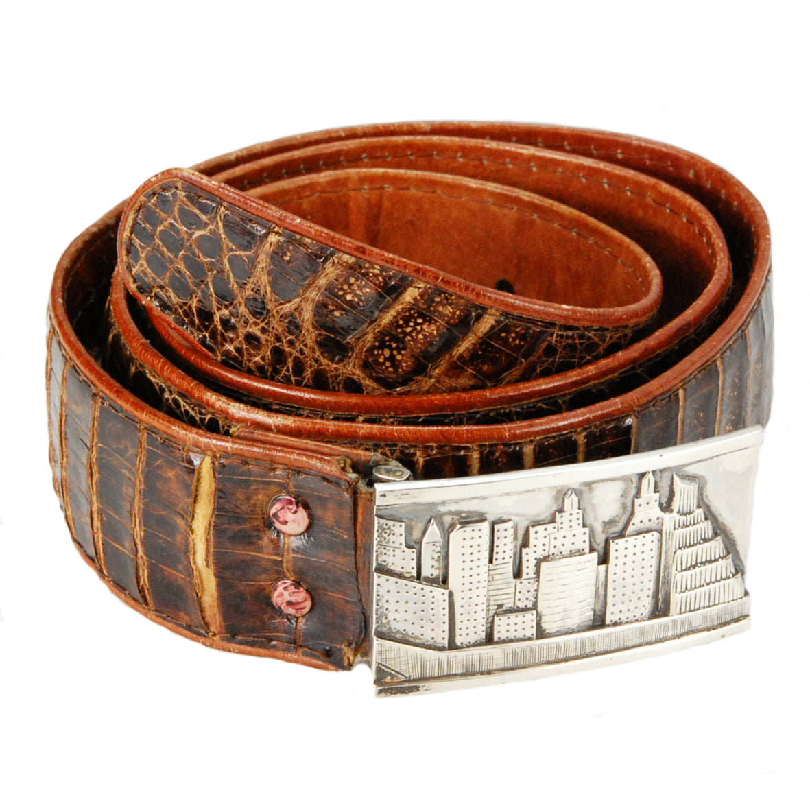 Silver Belt Buckle SKYLINE of METROPOLIS