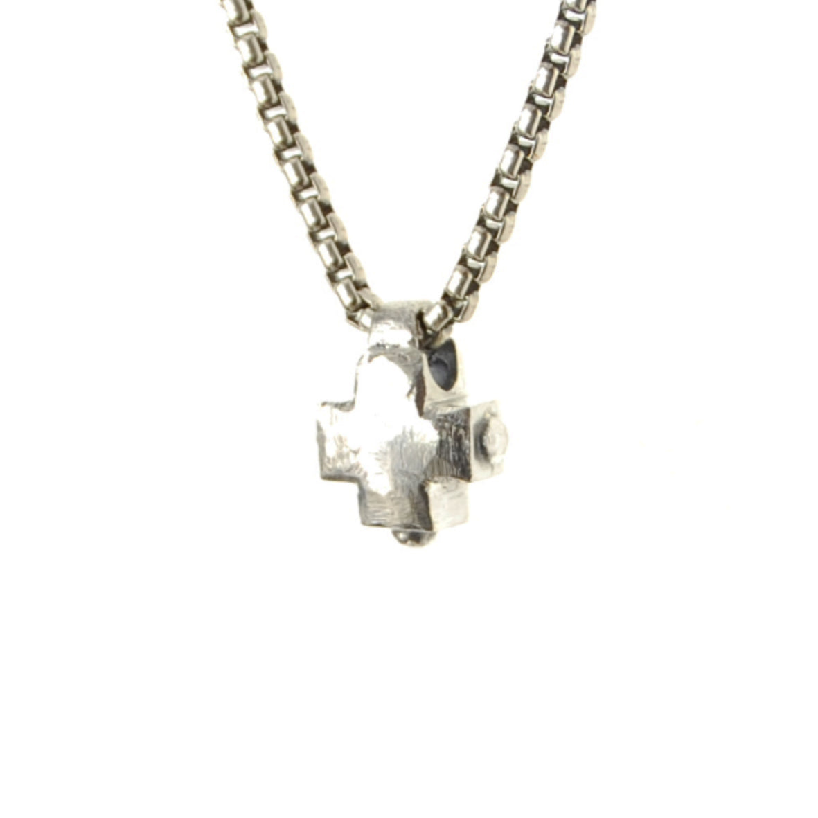 Silver Pendant Greek Cross Body with Hole and PLAIN 16