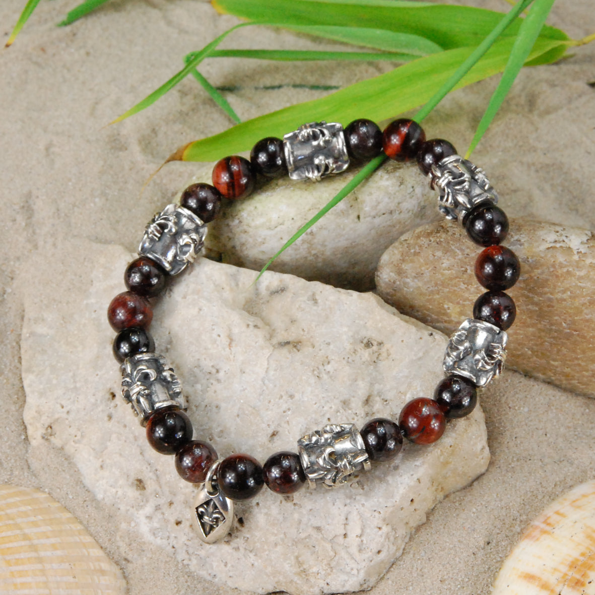 Silver Bracelet BEADS and LILY TUBES