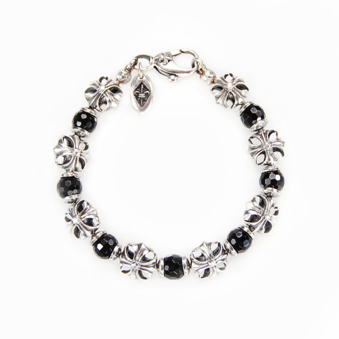 Silber Armband mit Steinperlen und MALTESERKREUZEN
