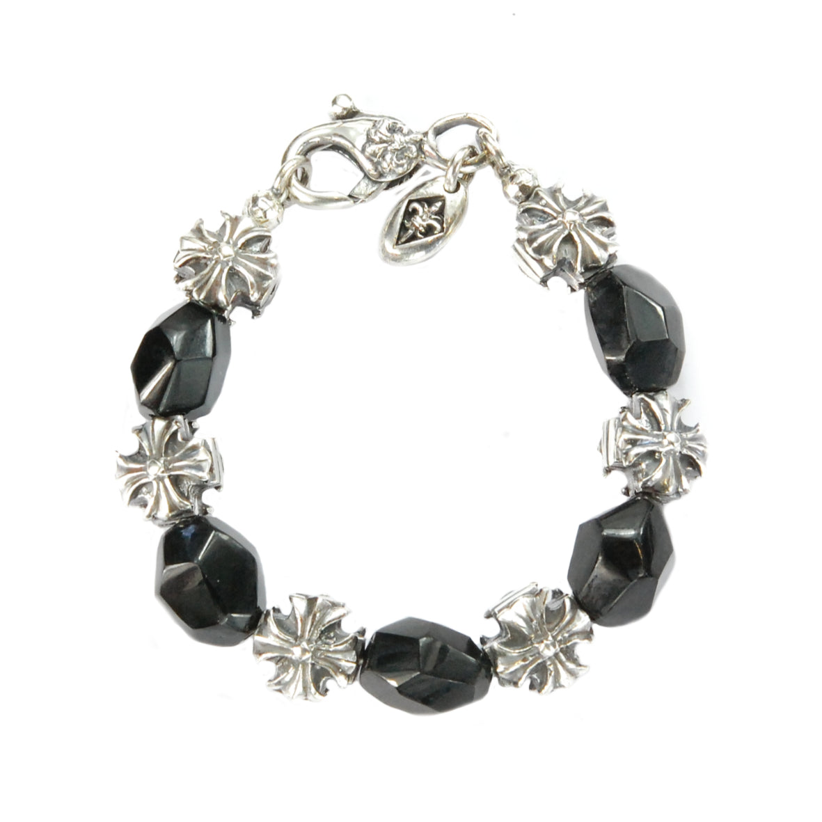 Silver Bracelet MALTESER CROSSES and STONE ROCKS