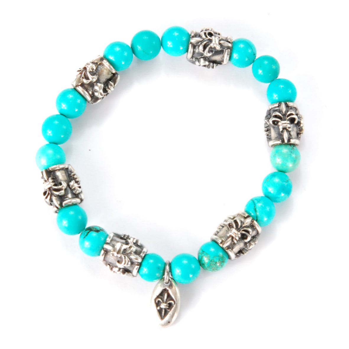 Silver Bracelet BEADS and LILY TUBES