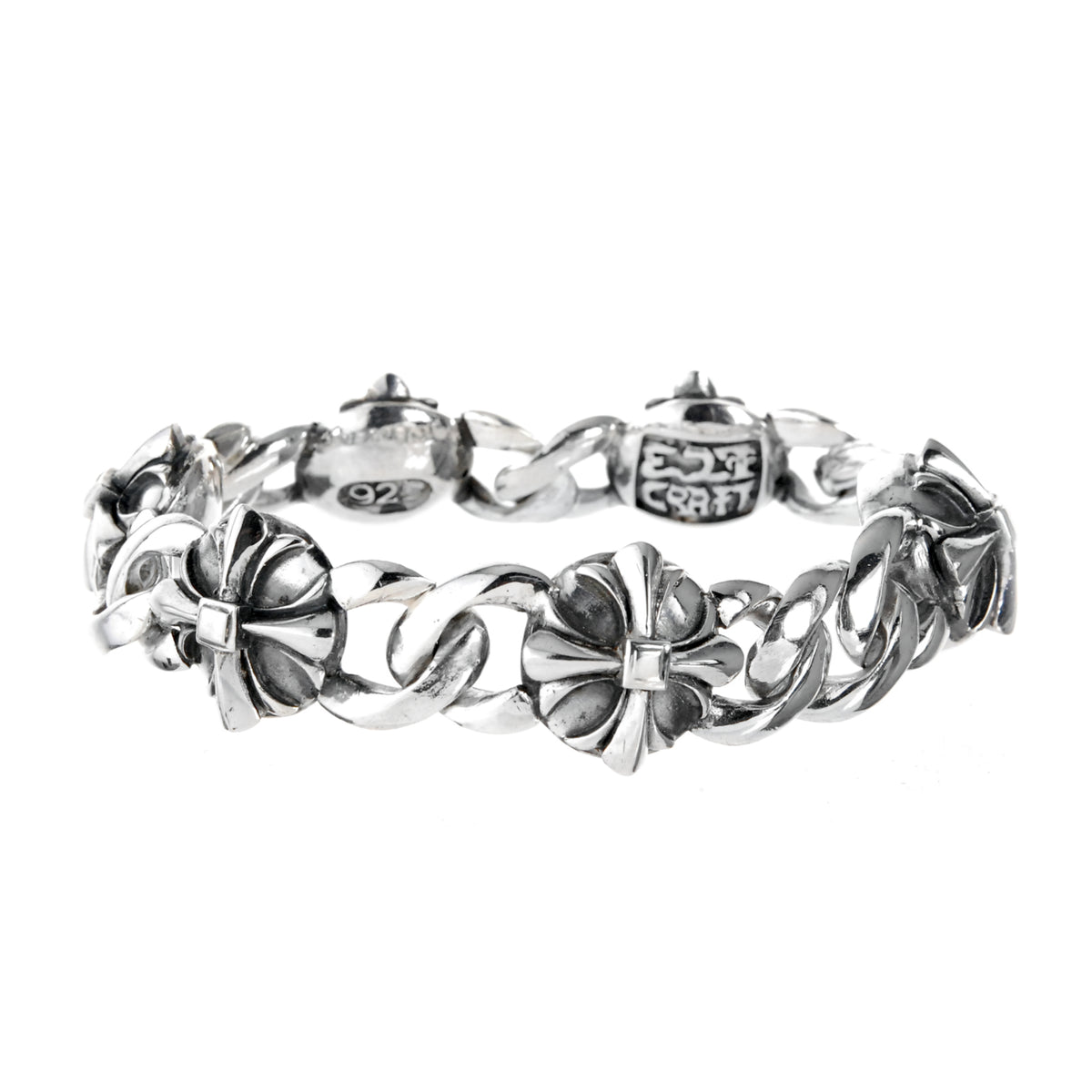 Silver Bracelet MALTESER CROSSES Plain Chain
