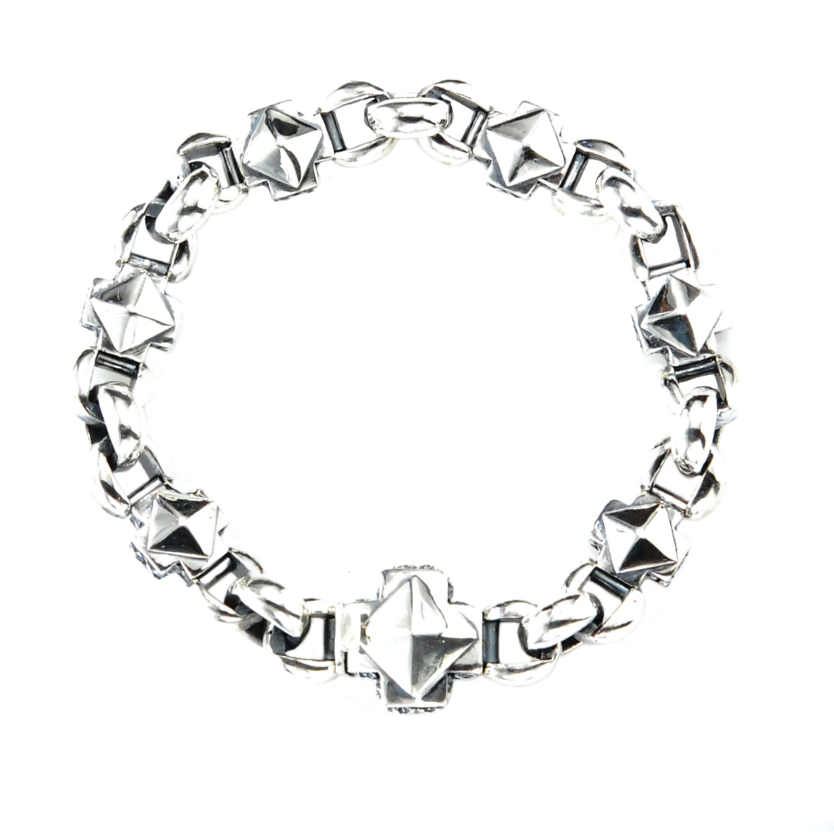 Pyramides Cross Lock Bracelet Pea´s Chain4+Crosses