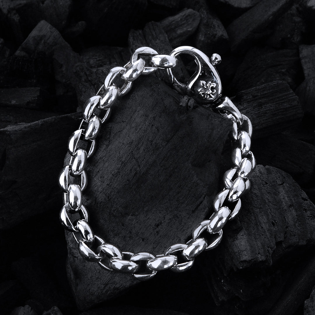 Silberarmband PEA CHAIN M mit LILY-Schloss