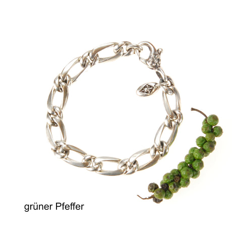 Silberarmband FIGARO Kette mit Lilienkarabiner 12