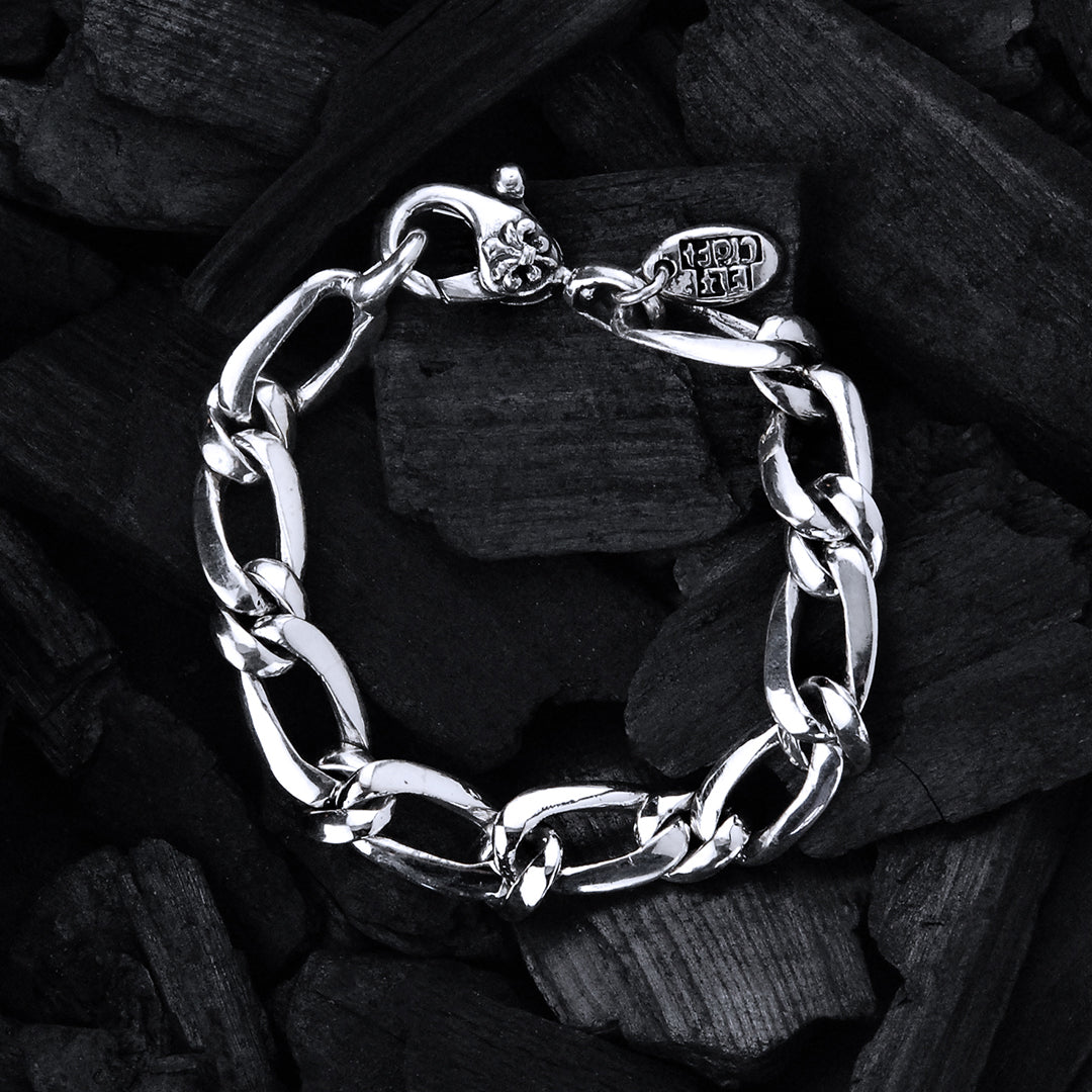 Silberarmband FIGARO Kette mit Lilienkarabiner 12