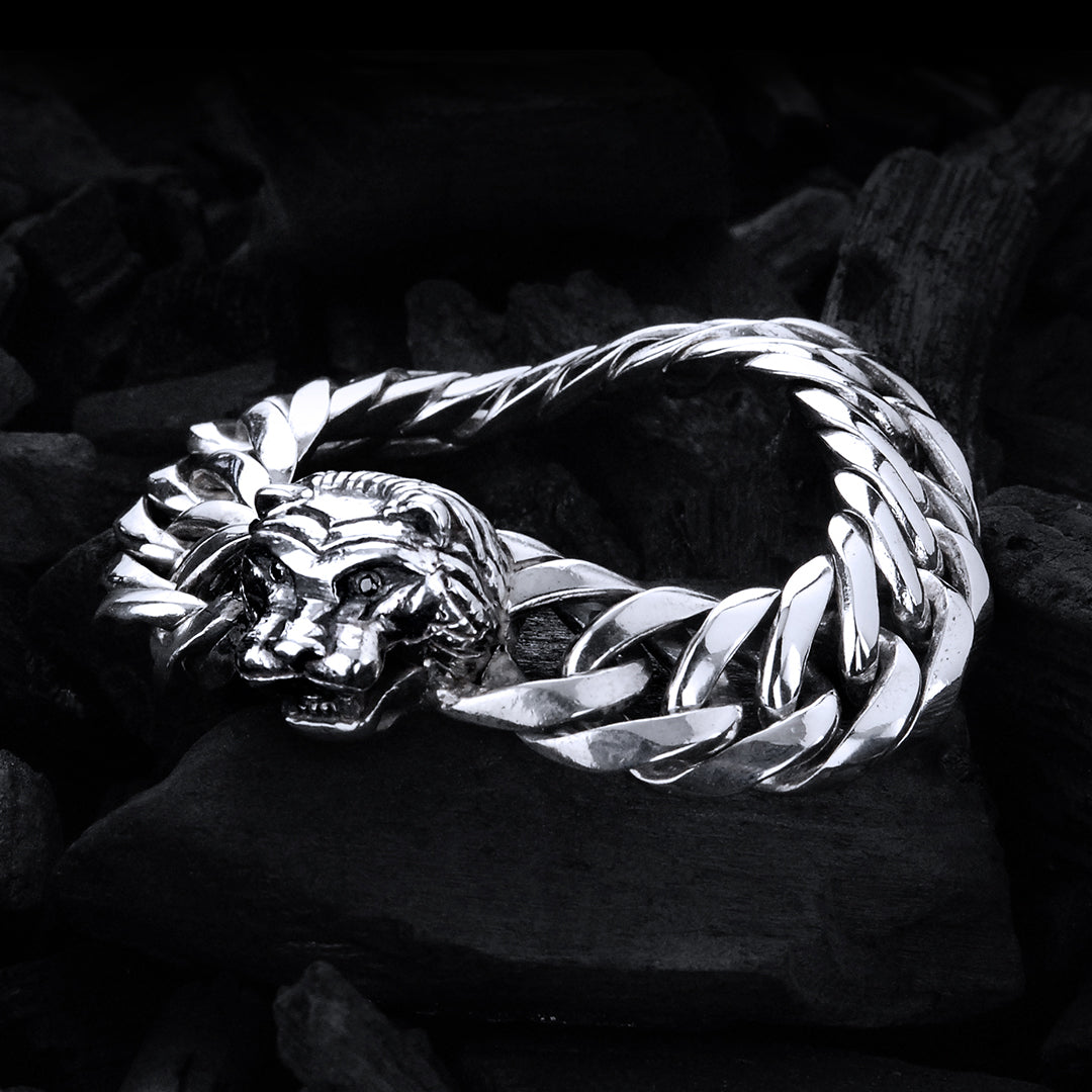 Silberarmband LÖWENKOPF L Kette M