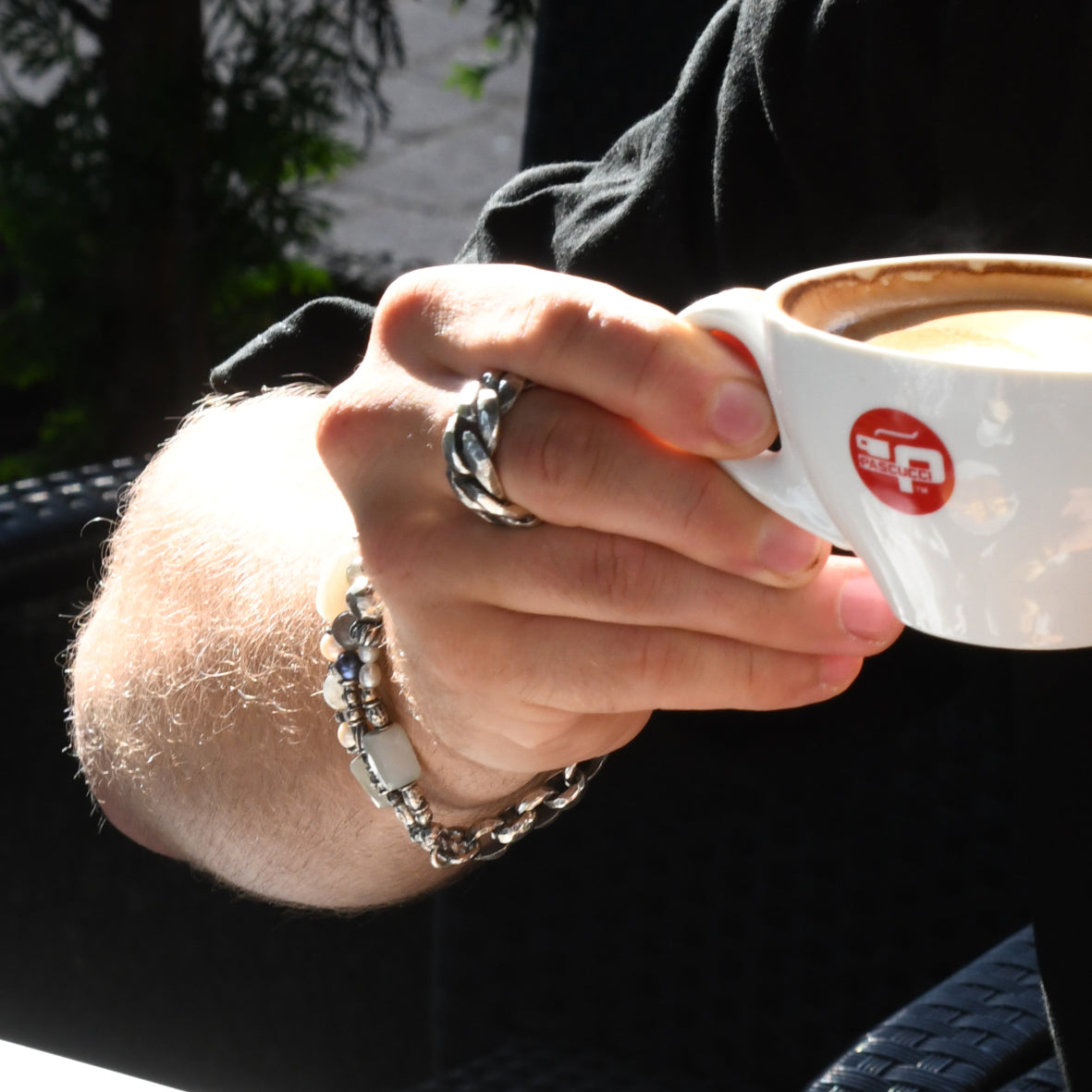 Silver Bracelet BEADS and ROCKS