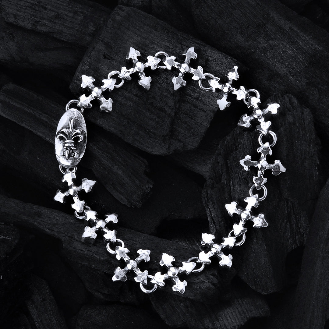Silberarmband BLADES CROSS Row