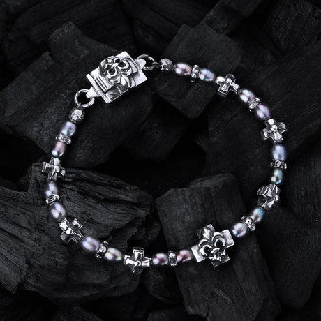 Silberarmband PERLEN und SPIRALFÄSSER Slim Version S