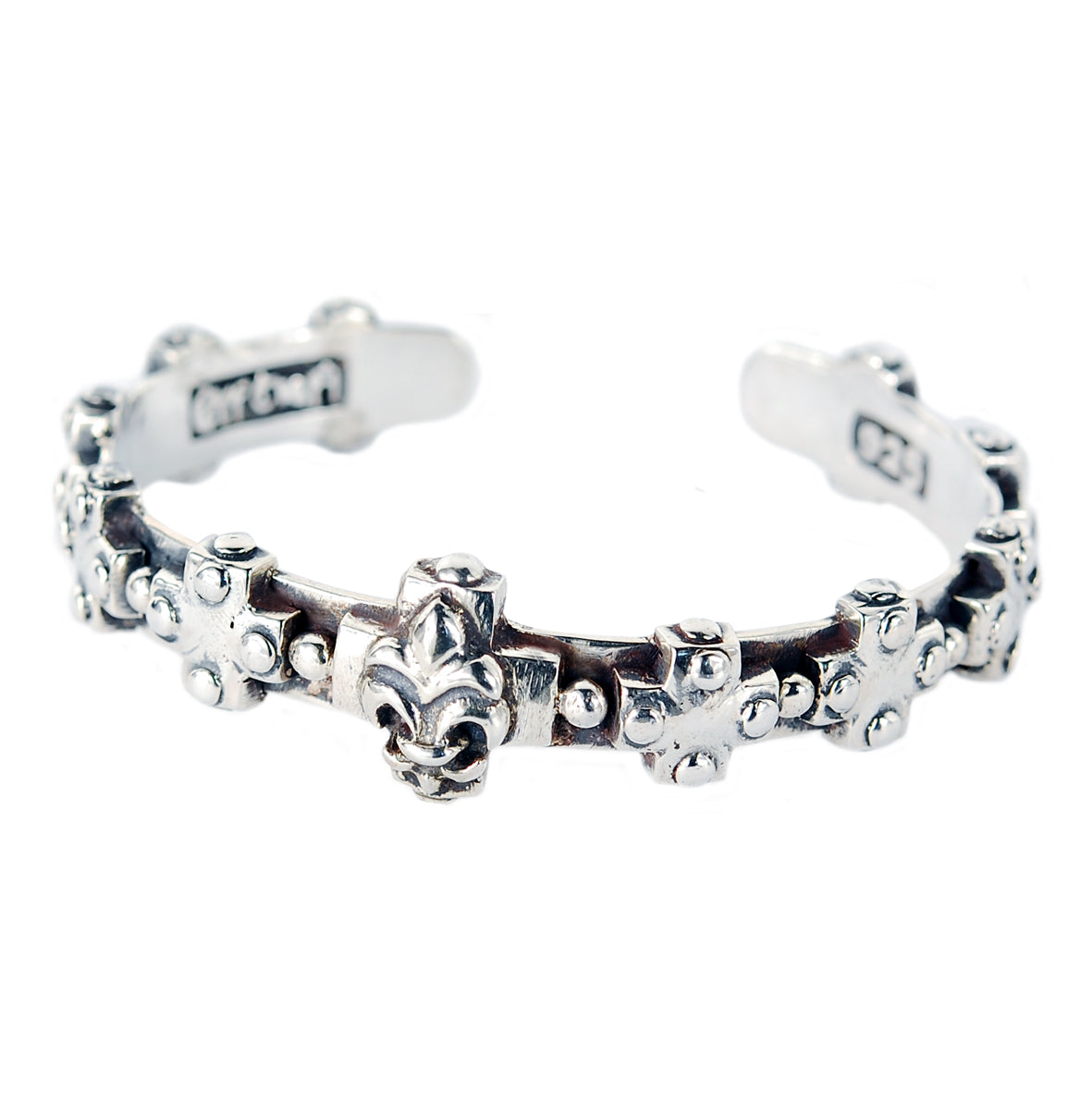 Silberarmreif EINFACHE KREUZE und LILIE