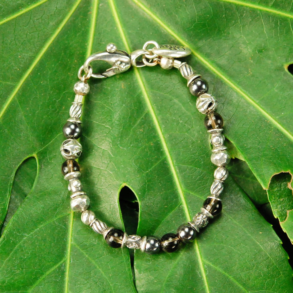 Silver Bracelet TUBES Elfin Lilies, Dragon Scales Spirals Stars with MALTESER CROSS and Beads