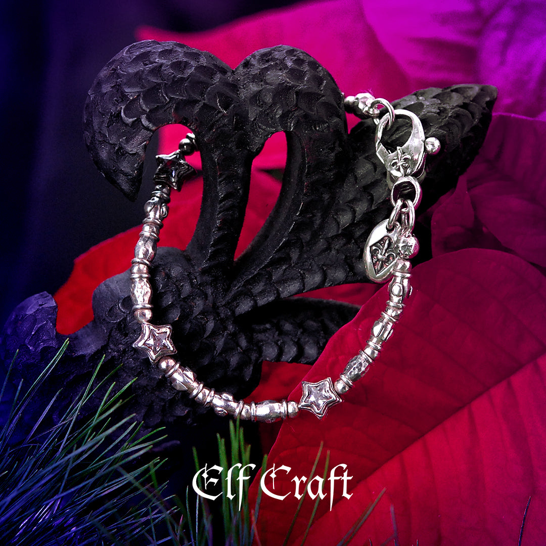 Silberarmband Mini TUBES Rough und Mini STARS