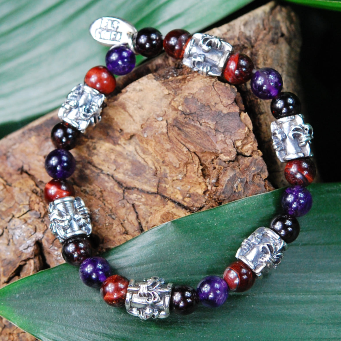 Silver Bracelet BEADS and LILY TUBES