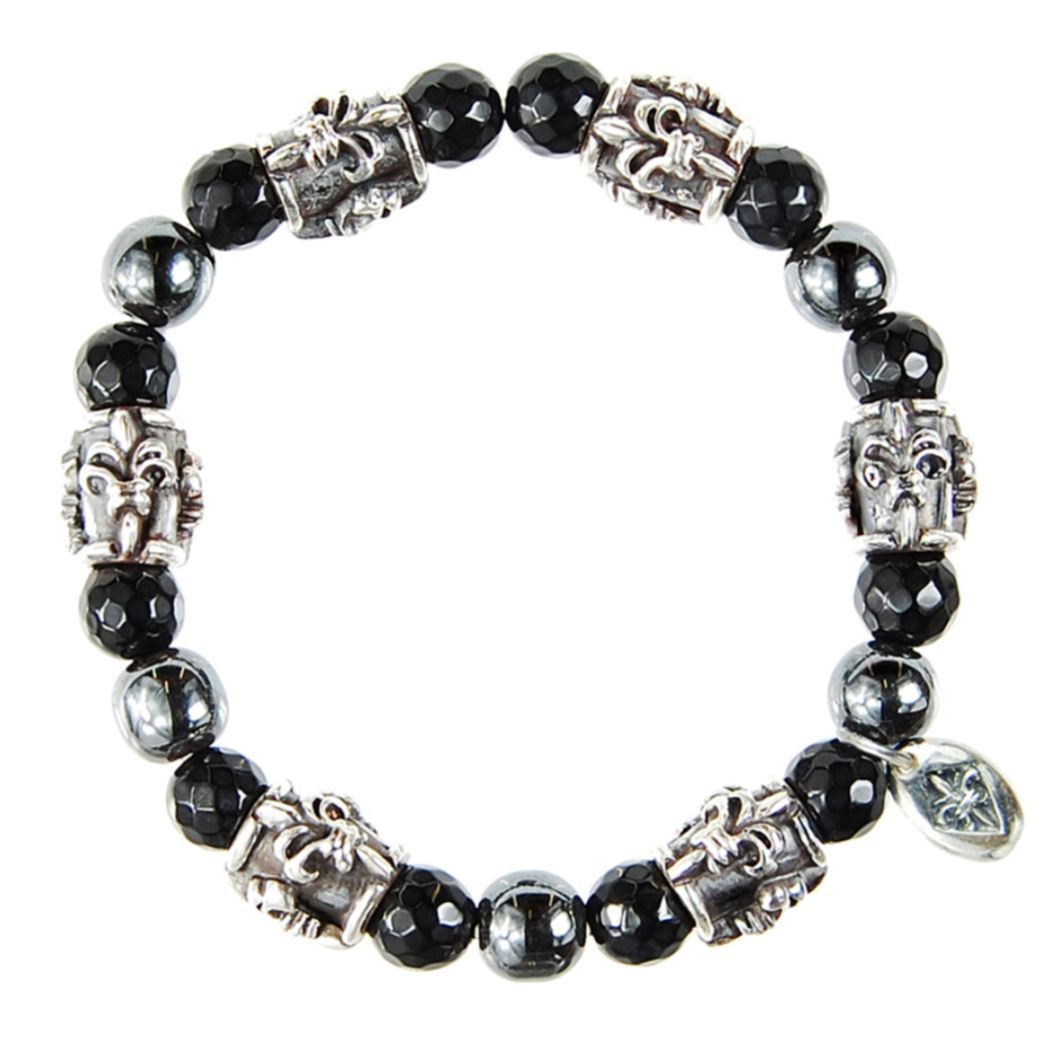 Silver Bracelet BEADS and LILY TUBES