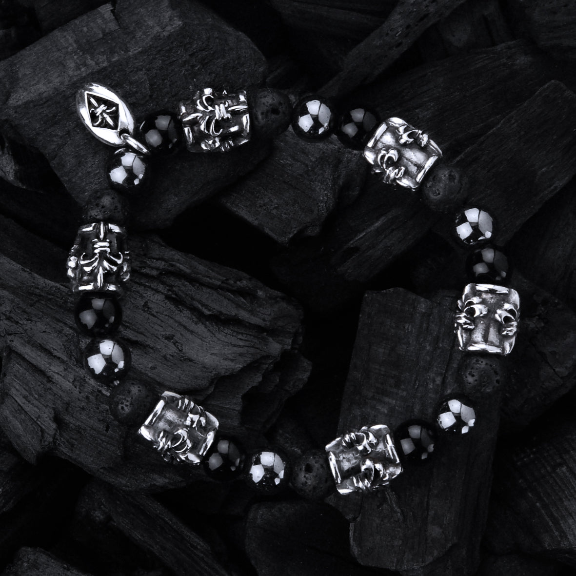 Silver Bracelet BEADS and LILY TUBES