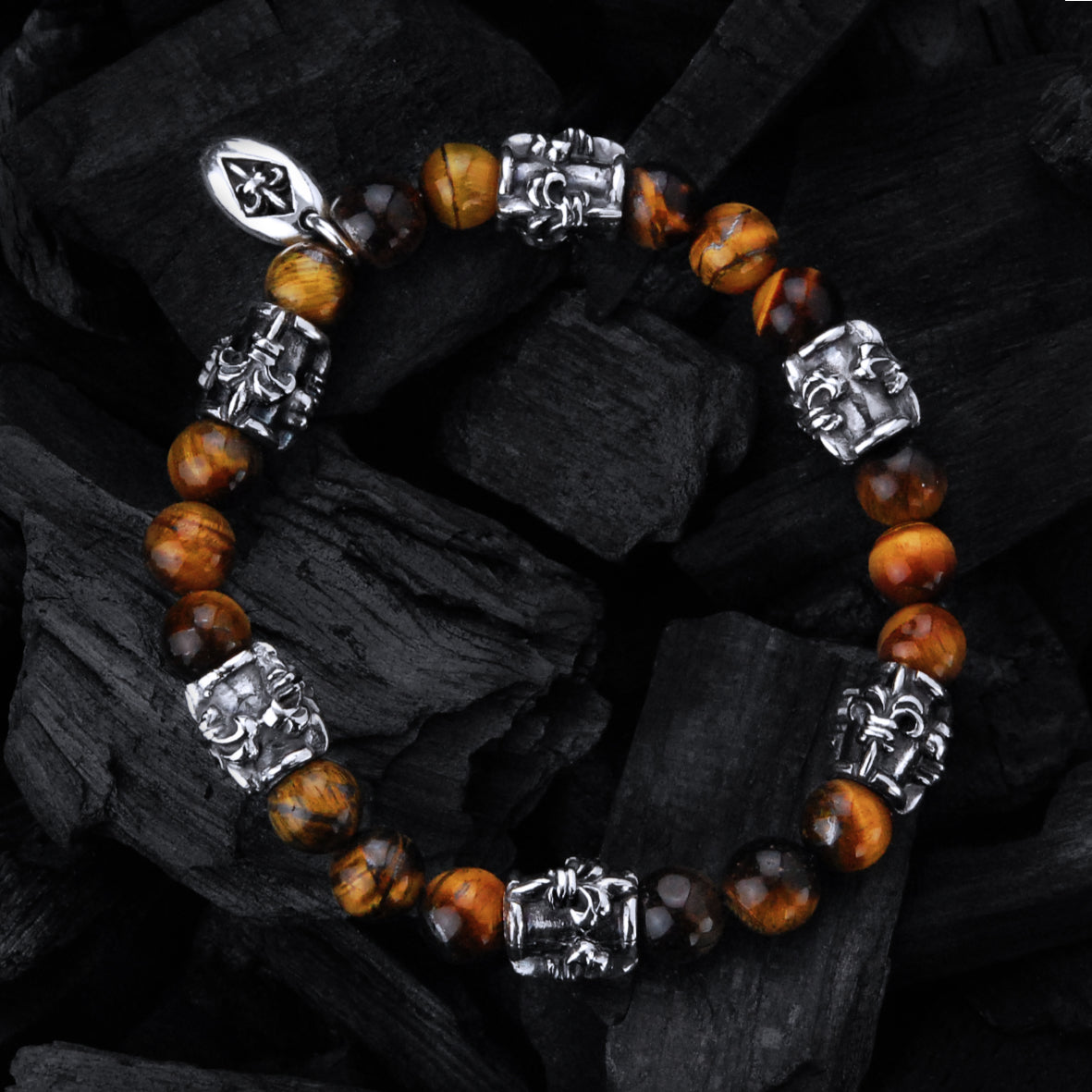 Silver Bracelet BEADS and LILY TUBES