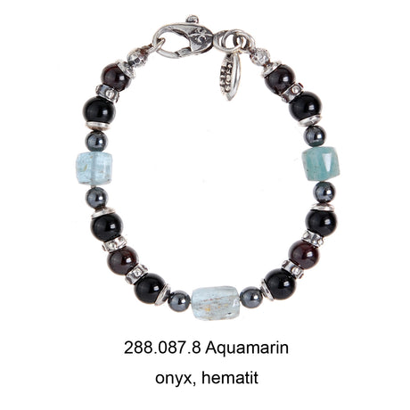 Silberarmband Steilperlen und STEIN Rocks mit Silberteilen