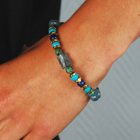 Silver and Beads Bracelet ROCKS and GOLD