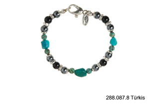 Silberarmband Steilperlen und STEIN Rocks mit Silberteilen