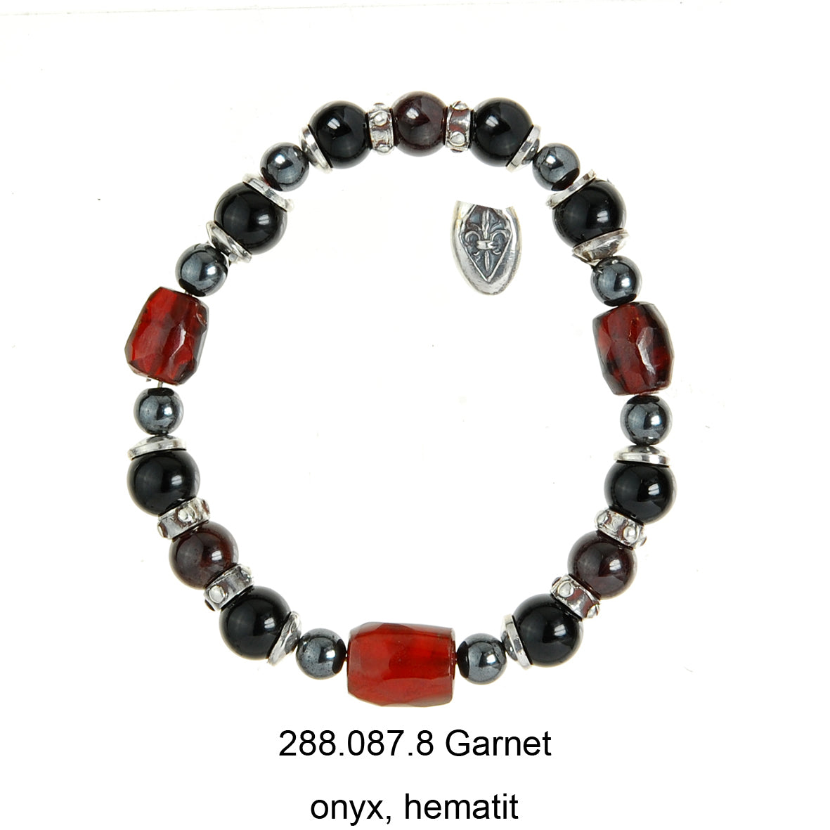 Silver Bracelet Beads and STONE ROCKS with Silver Parts on Rubber