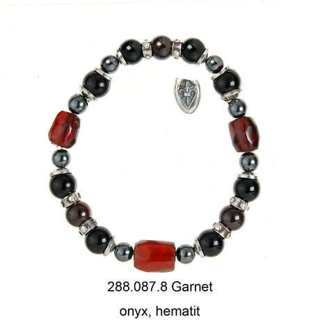 Silver Bracelet Beads and STONE ROCKS with Silver Parts on Rubber