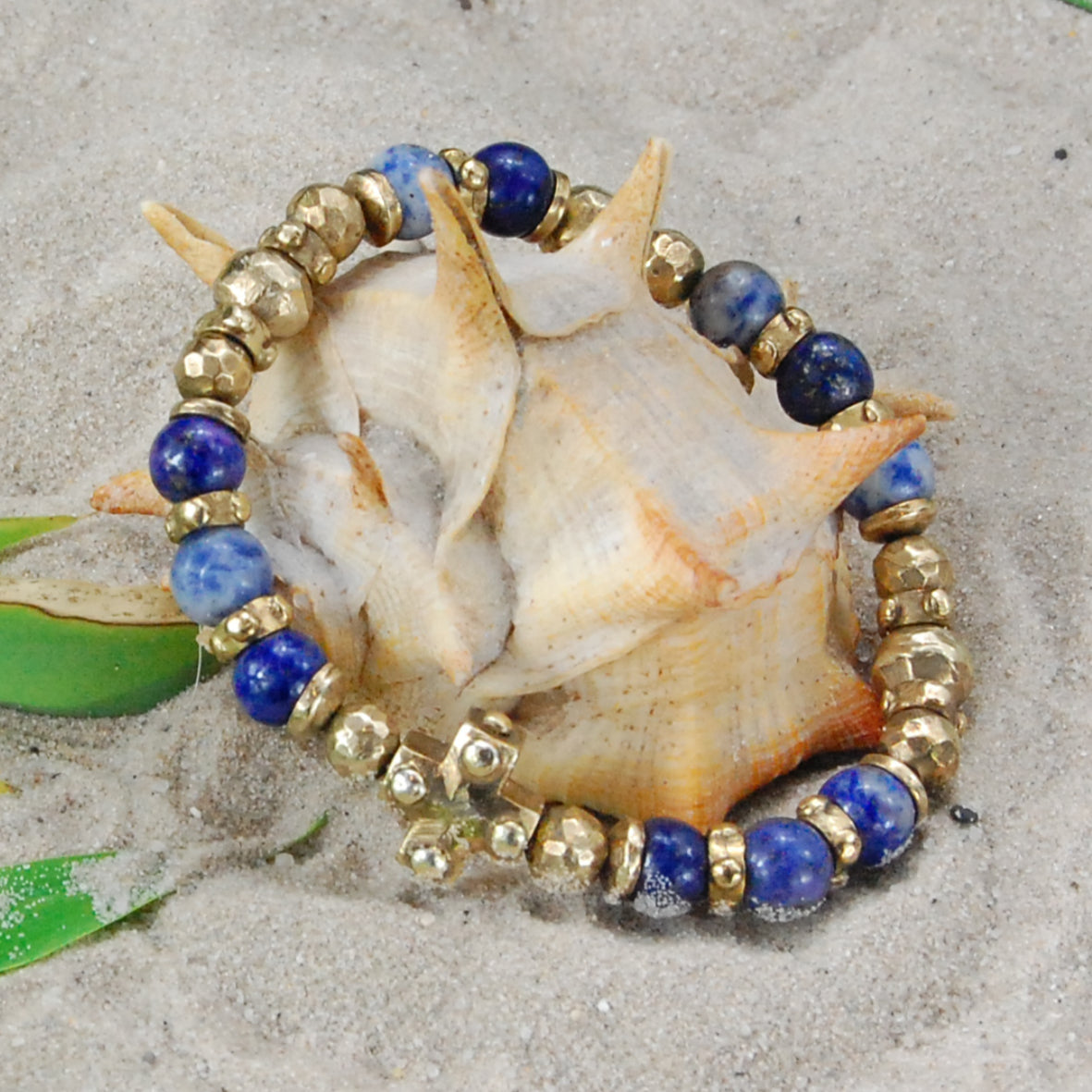 Silver Bracelet Beads and PLAIN CROSS with BLADES CROSS balls Gold plated