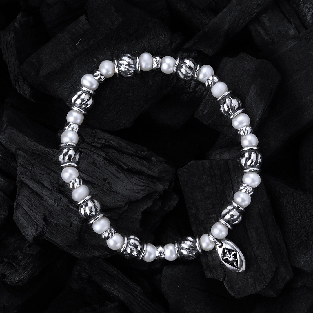 Silberarmband PERLEN und SPIRALFÄSSER Slim Version S
