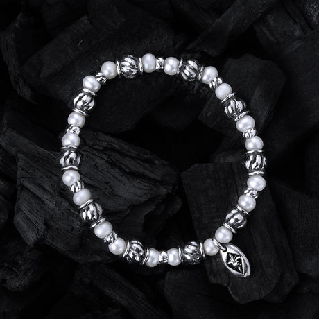Silberarmband PERLEN und SPIRALFÄSSER Slim Version S