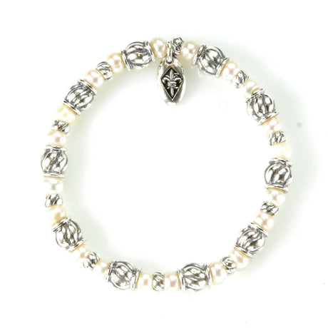 Silberarmband PERLEN und SPIRALFÄSSER Slim Version S
