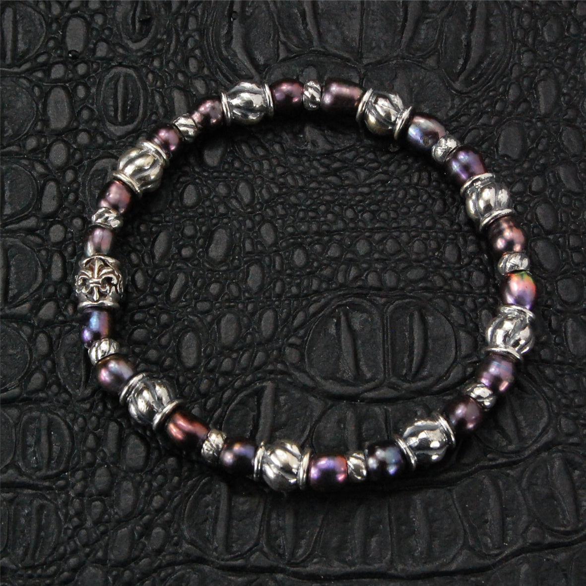 Silberarmband PERLEN und SPIRALFÄSSER Slim Version S