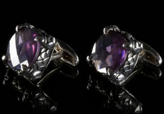 Silver Cufflinks DRAGON STONE with Dragon Scales