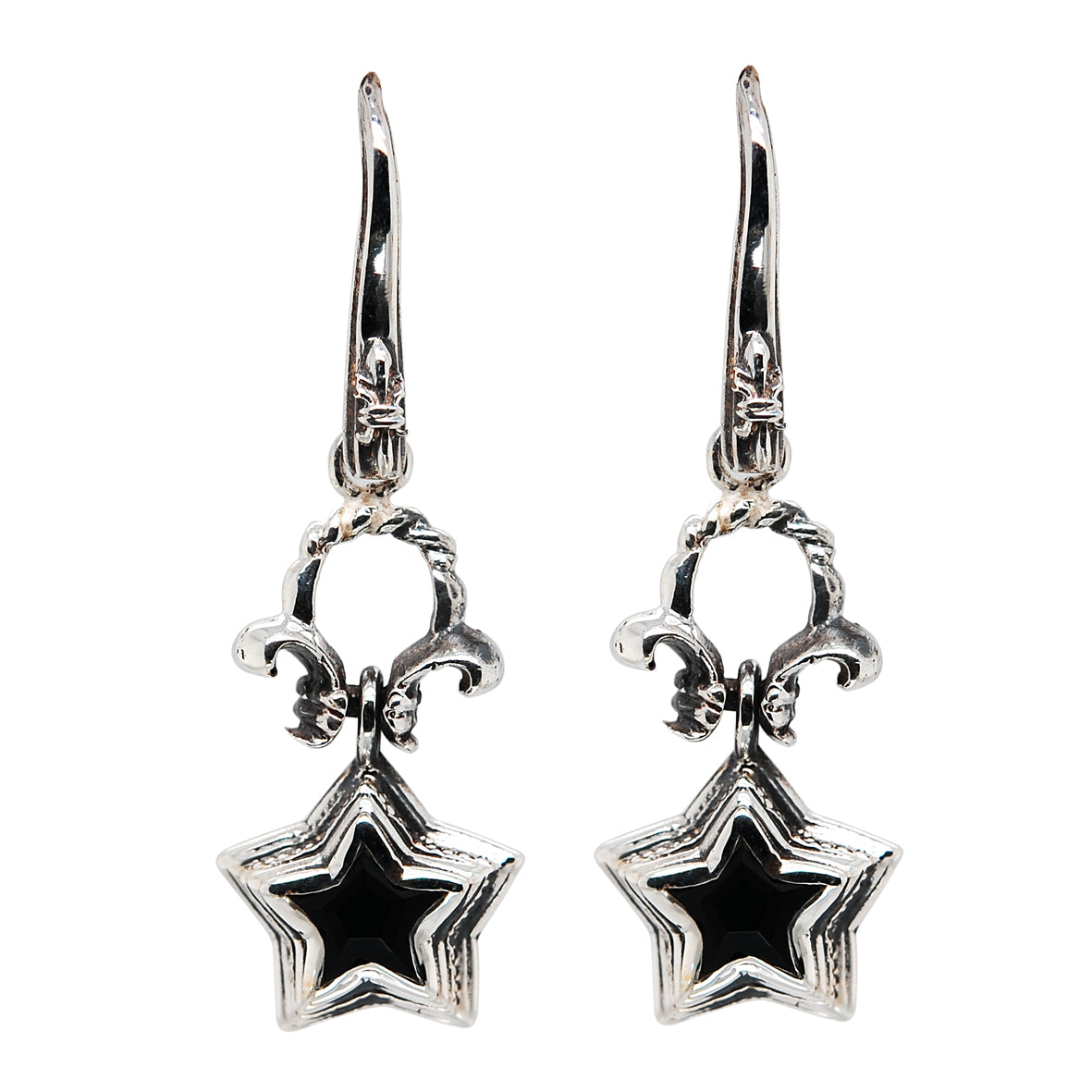 Silver Earhanger ELFIN STAR and Stone