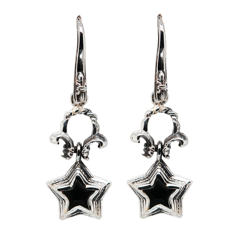 Silver Earhanger ELFIN STAR and Stone