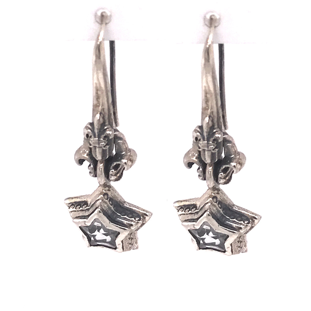 Silver Earhanger ELFIN STAR and Stone