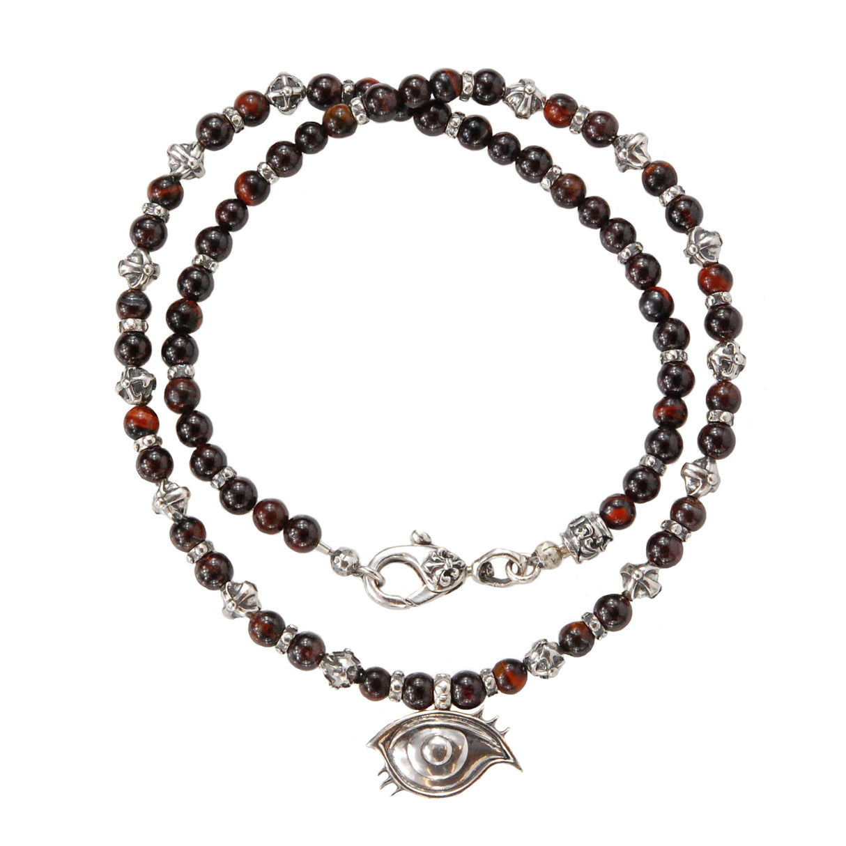 Silver Cross Balls Necklace with Pearls or Beads + The Third EYE Cares + black Diamonds