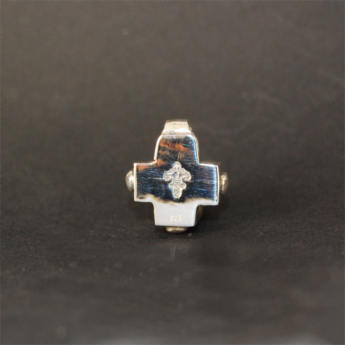 Silver Pendant Greek Cross Body with Hole and PLAIN 16