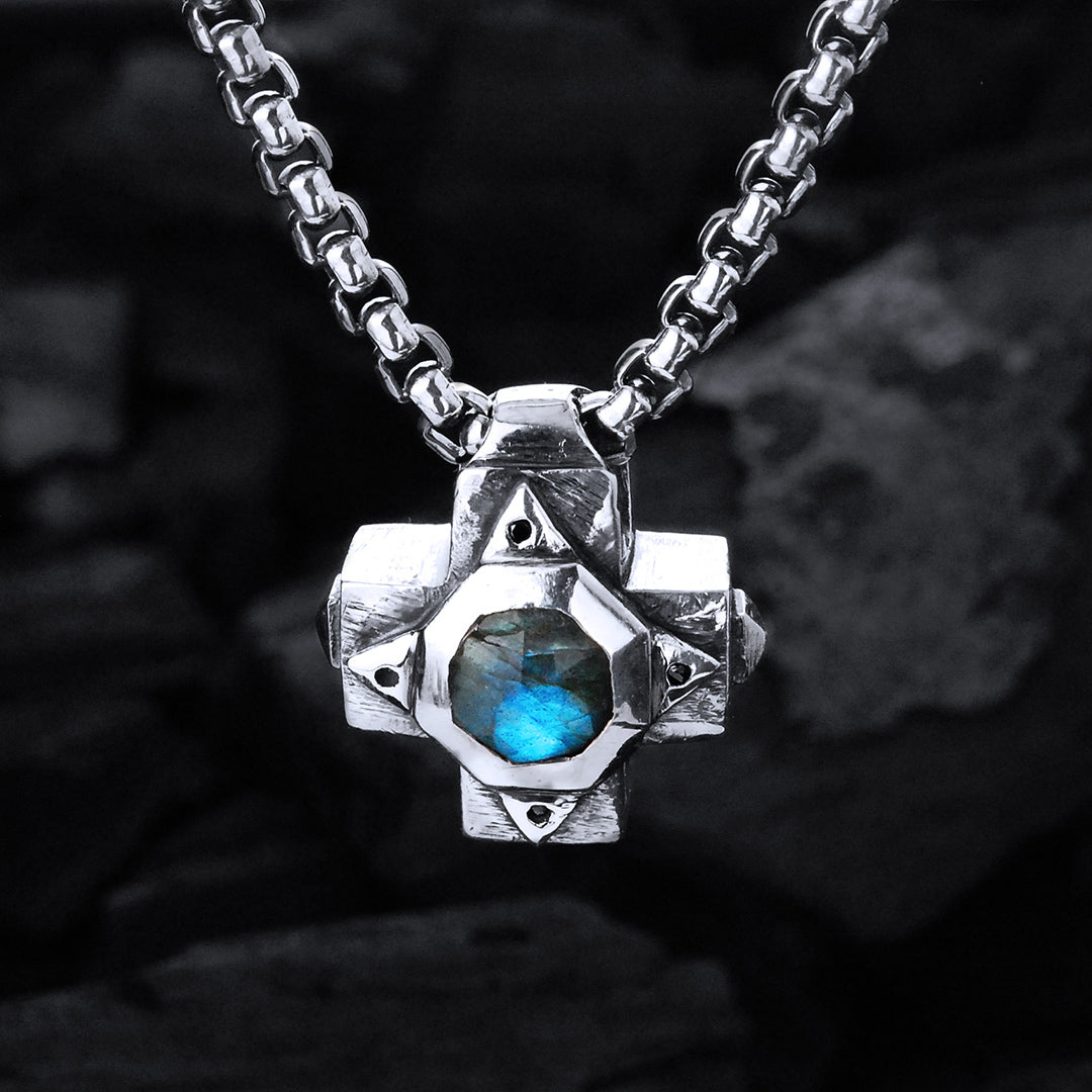 Silver Pendant Greek OCTAGON Cross Body with Hole 20
