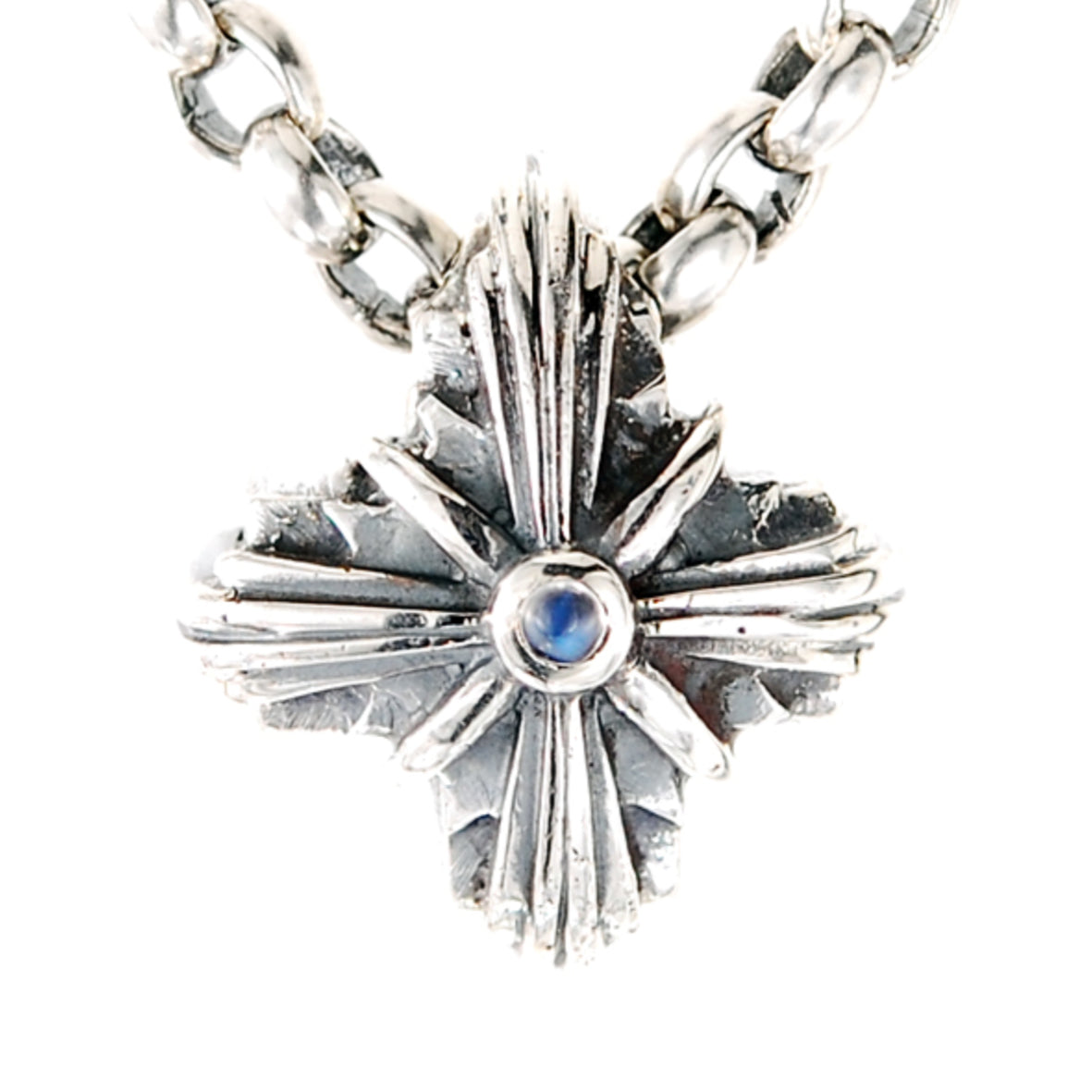 Silver Pendant Greek Cross Body with Hole and MORNING STAR 20