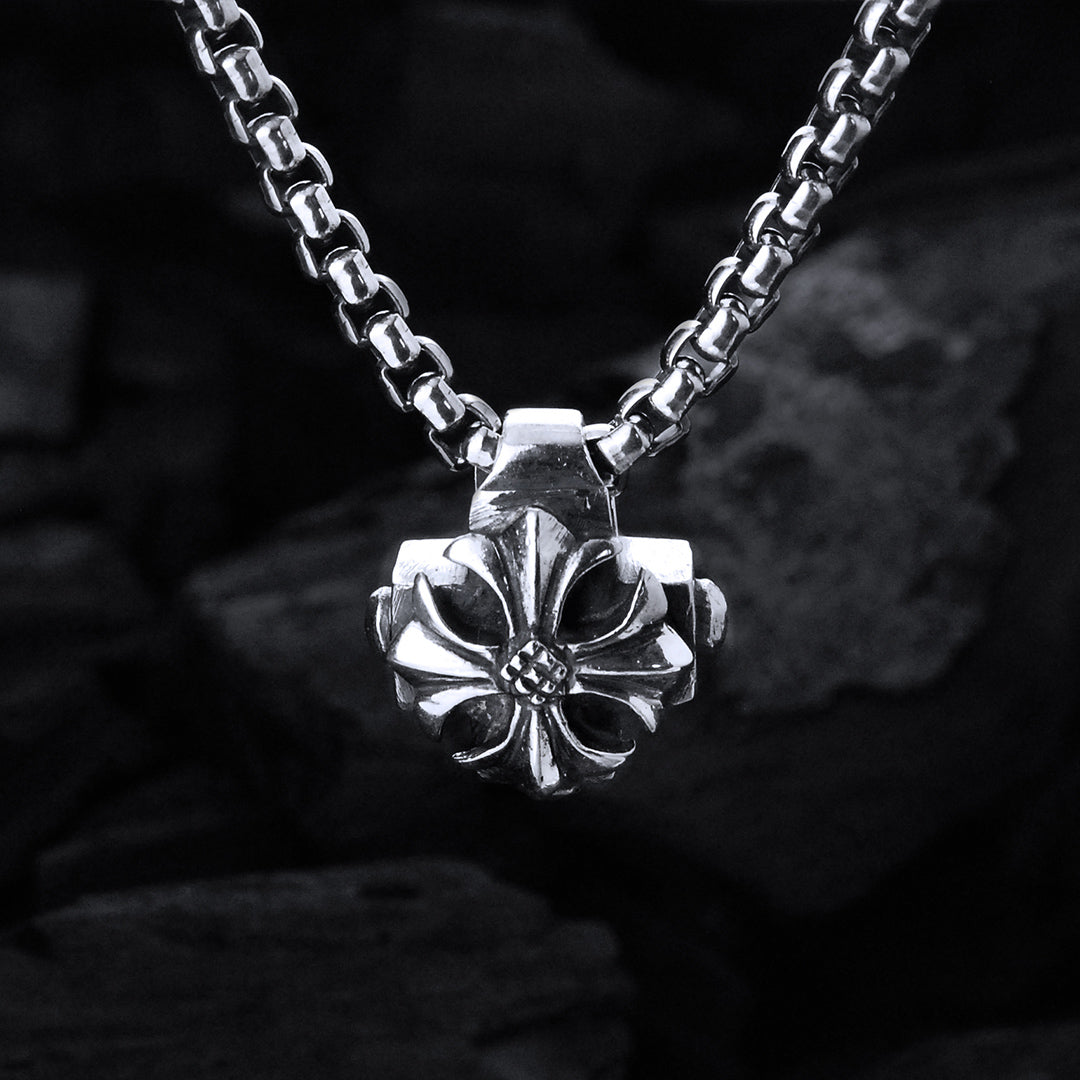 Silver Pendant Greek Cross Body with Hole and MALTESER CROSS 16