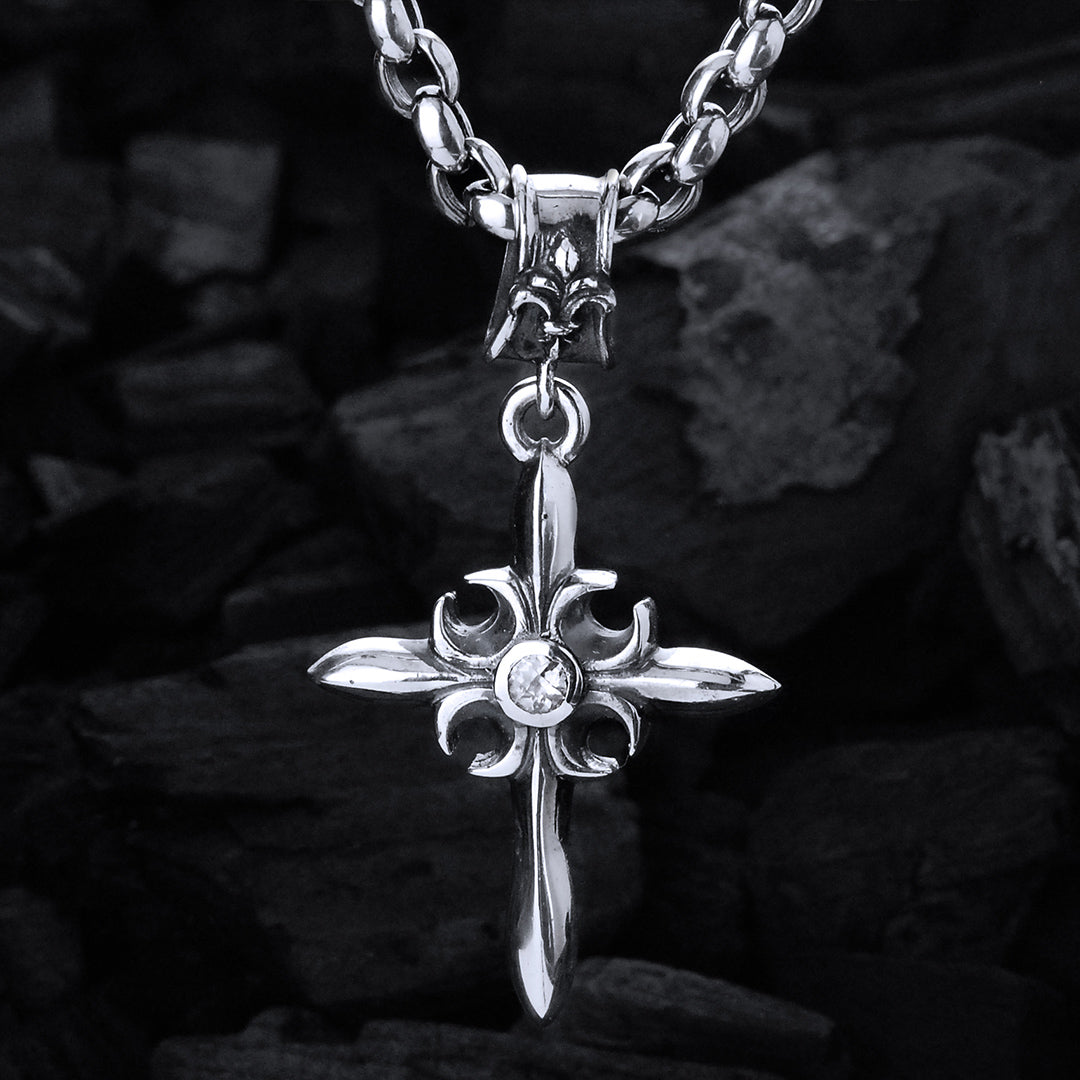 Silver Pendant CRESCENT CROSS