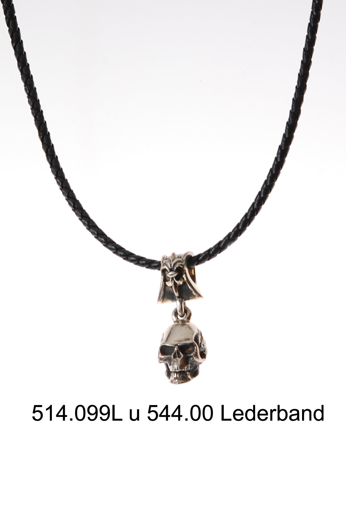 Silver Pendant SKULL L with Lily Loop 28