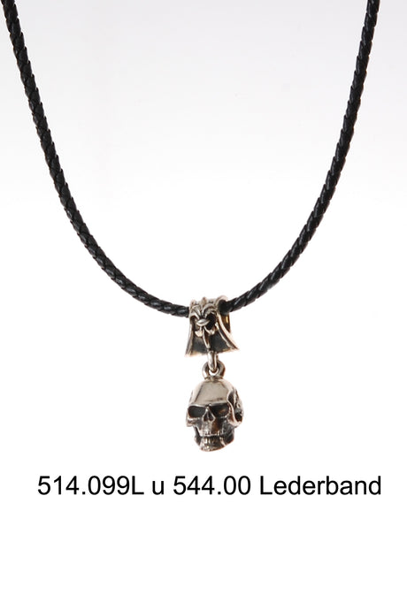 Silver Pendant SKULL L with Lily Loop 28