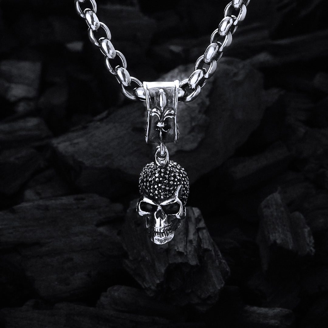 Silberanhänger SKULL L Pave 28