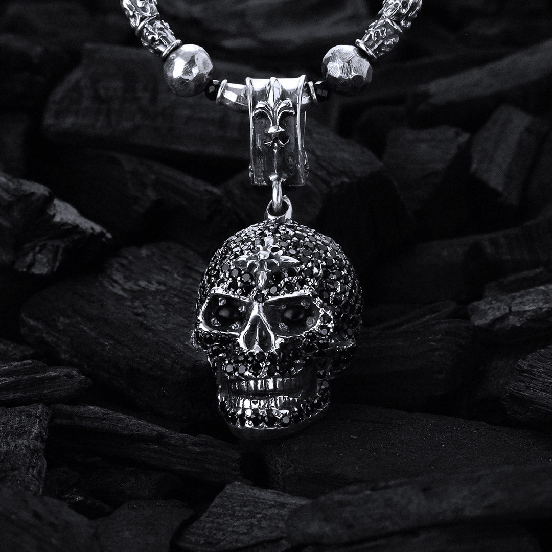 Silberanhänger SKULL XL Pave´ 40