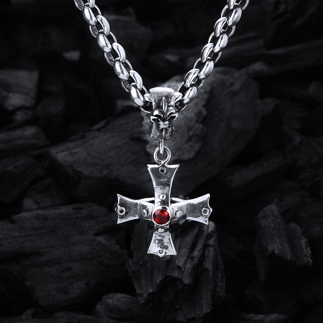 Silberanhänger IRON CROSS Körper und Steine 30