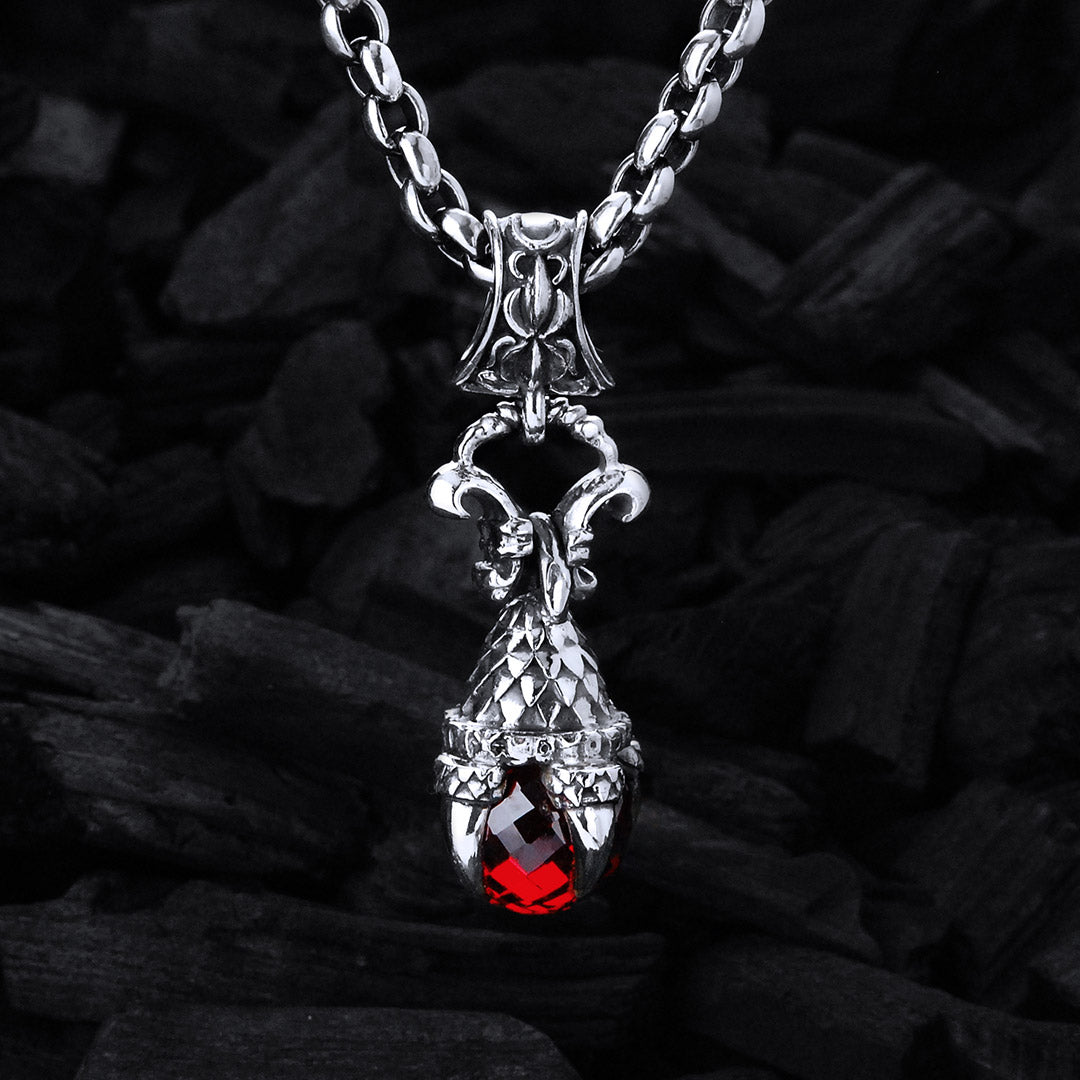 Silver Pendant DRAGON CLAW with Stone