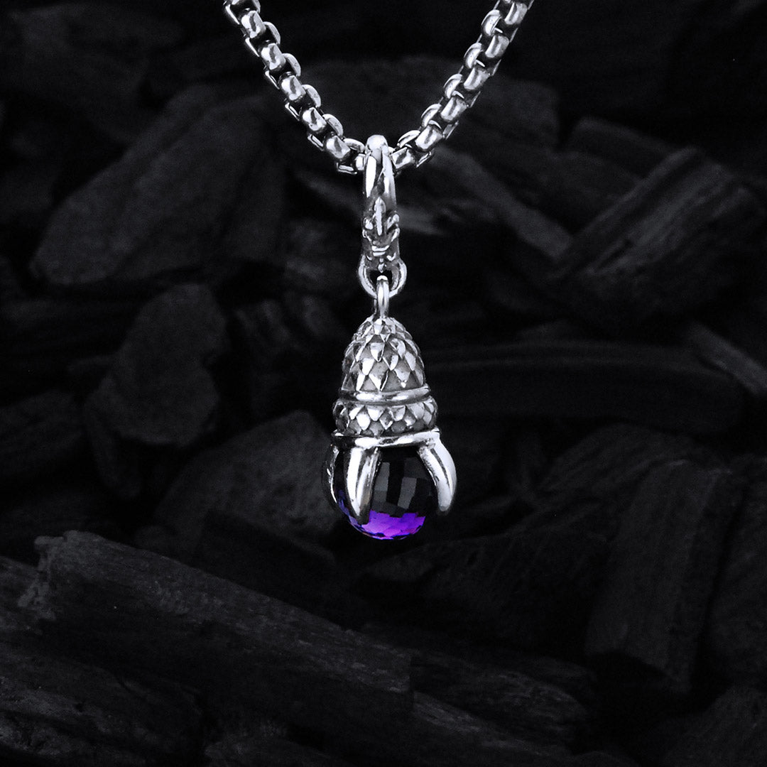 Silver Pendant DRAGON CLAW XS with Stone