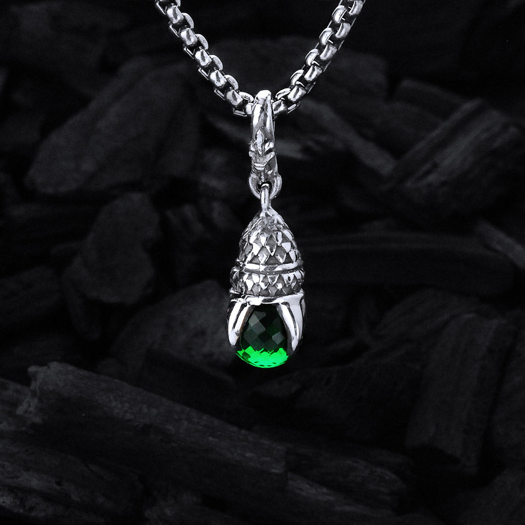 Silver Pendant DRAGON CLAW XS with Stone